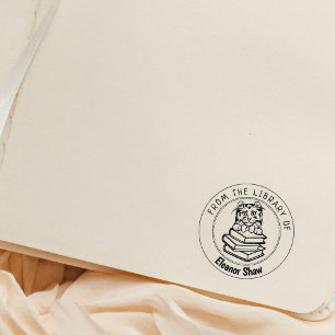 Amerikansk Curl Cat, Bok från Bibliotek Stämpel