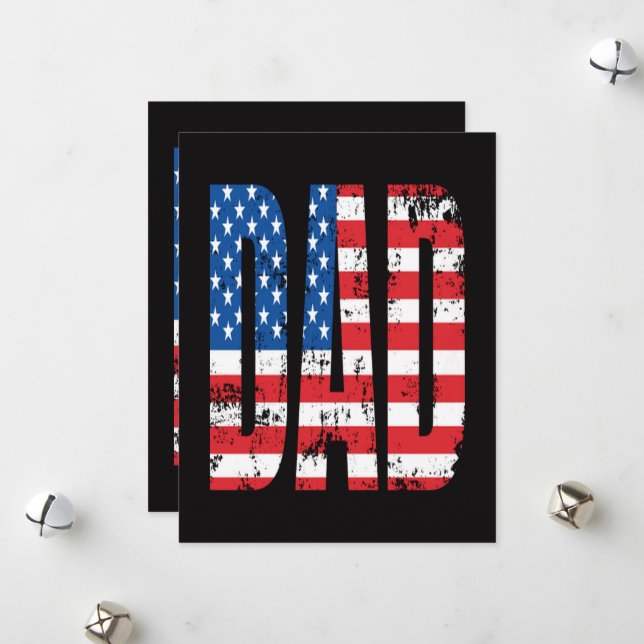 amerikansk dag flagga julkort (Fram/Back In Situ)