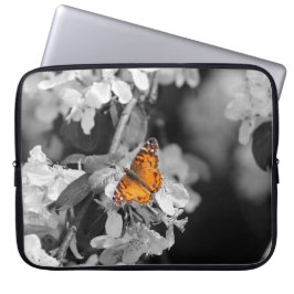 Amerikansk Dam-fjäril på Blommar Laptop sleeve