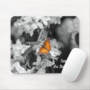 Amerikansk Dam-fjäril på Blommar Mouse Pad Musmatta