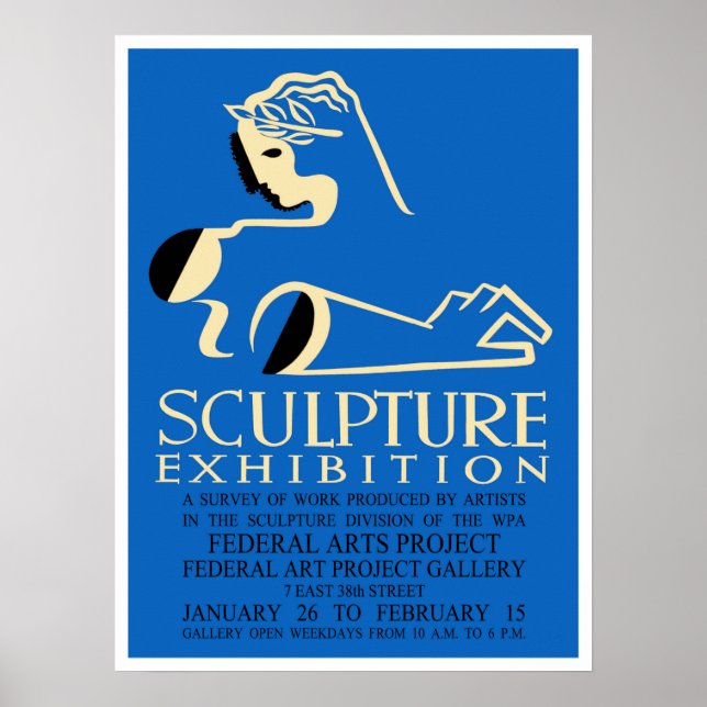 Amerikansk designskulpturutställning poster (Framsidan)