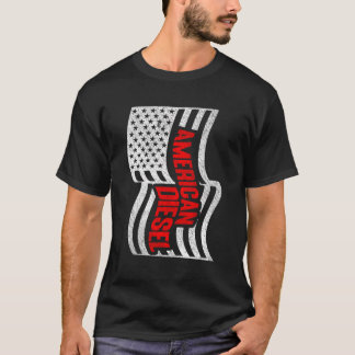 Amerikansk diesel Flagga och Patriotic Coal Roller T Shirt