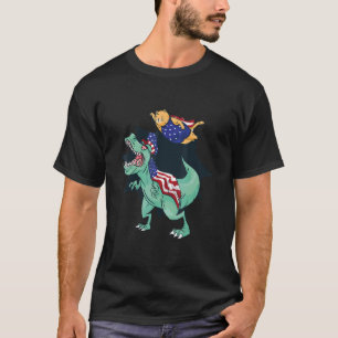 Amerikansk dinosaurie och flygande katt t shirt