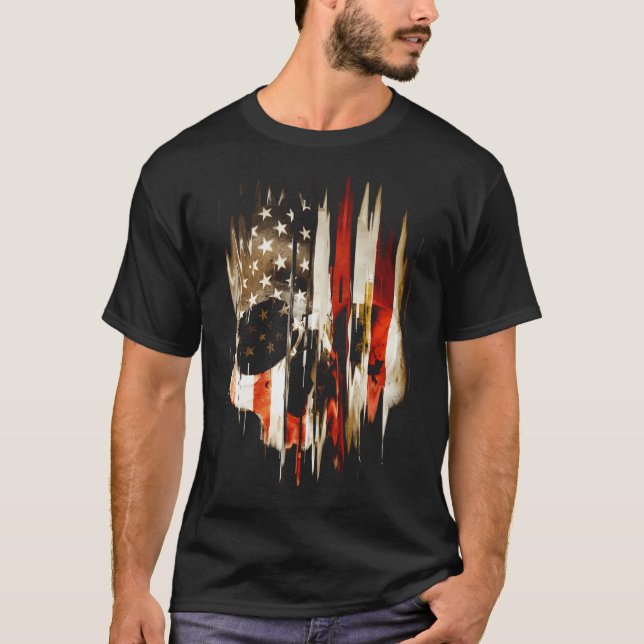 Amerikansk dödskalle t shirt (Framsida)
