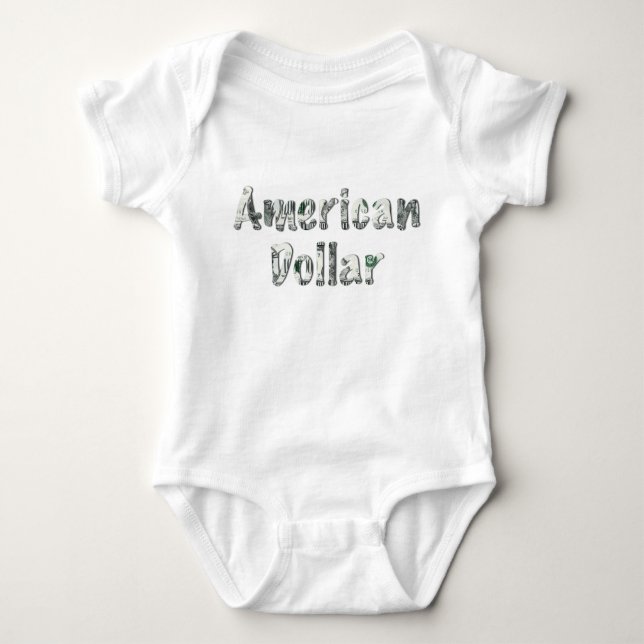 Amerikansk Dollar Pengar Typografi – Sött Bebis T Shirt (Framsida)