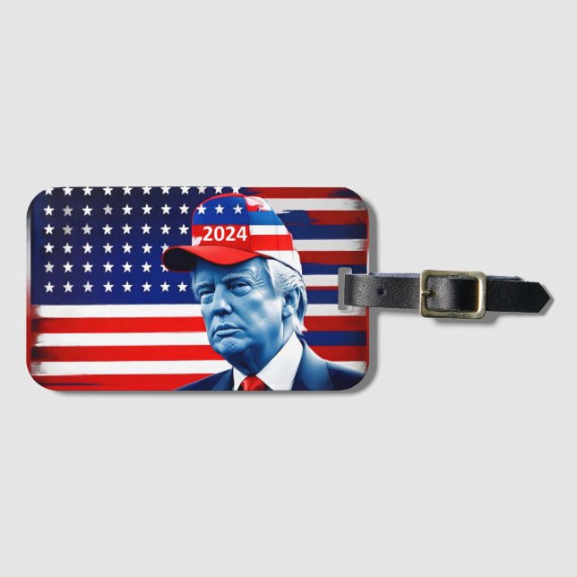 Amerikansk Donald Trump 2024 Flagga Bagagebricka (Framsida horisontal)