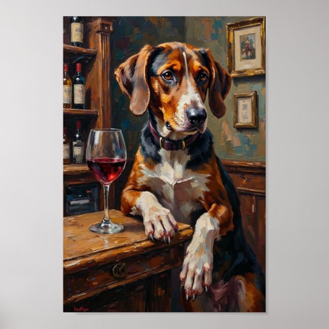 Amerikansk engelsk rävhund Bar scen Poster (Framsidan)