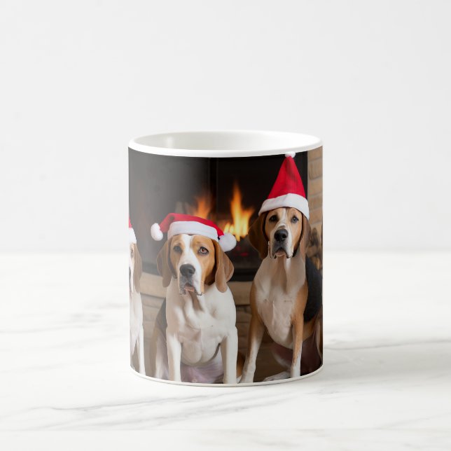 Amerikansk engelsk rävhund Eldstad Jul Kaffemugg (Center)