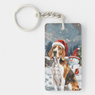 Amerikansk engelsk rävhund Hund Vinter Jul Glädje