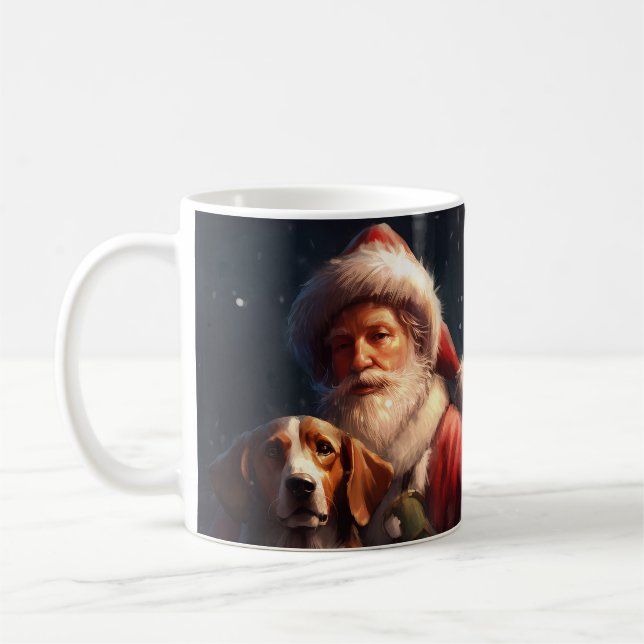 Amerikansk engelsk rävhund jultomten jul kaffemugg (Vänster)