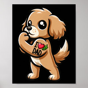 Amerikansk Er Spansk I Kärlek Pappa Rolig hund Tat Poster