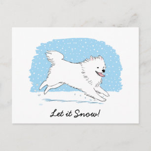 Amerikansk Eskimå Hund Låt det Snöa Eskie Högtid Helg Vykort