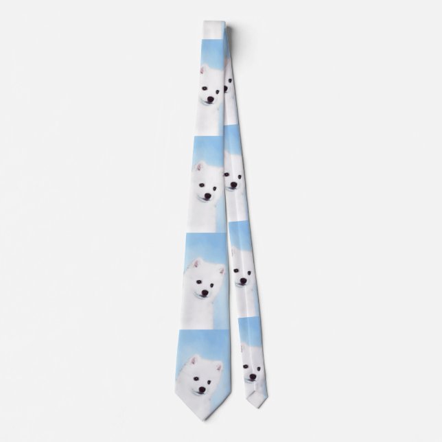 Amerikansk Eskimå Hund Målning - Original Hund Kon Slips (Framsida)