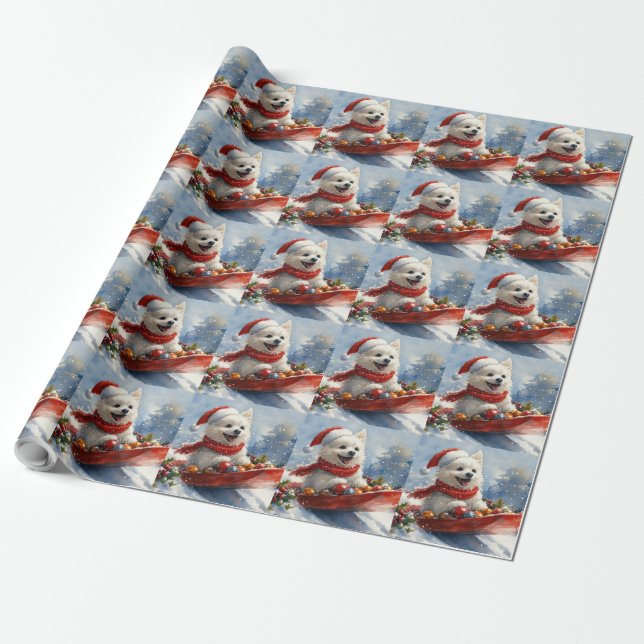 Amerikansk Eskimå i släde Låt det snöa jul Presentpapper (Utrullad)