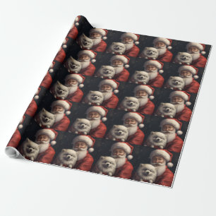 Amerikansk eskimå med tomte Festiv jul Presentpapper