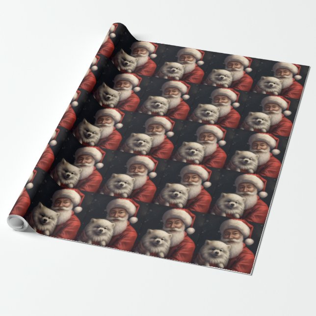 Amerikansk eskimå med tomte Festiv jul Presentpapper (Utrullad)