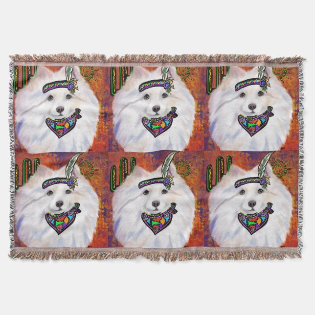 Amerikansk eskimo dog  filt (Framsidan)