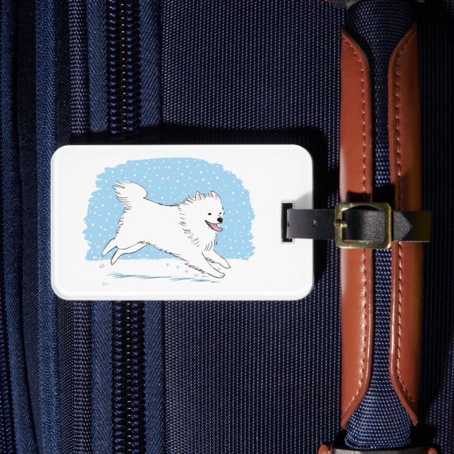 Amerikansk eskimo dog - Glad Eskie-helg Bagagebricka (Framsida Insitu 4)