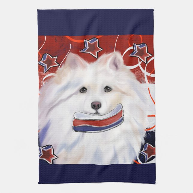 Amerikansk eskimo dog  kökshandduk (Vertikal)