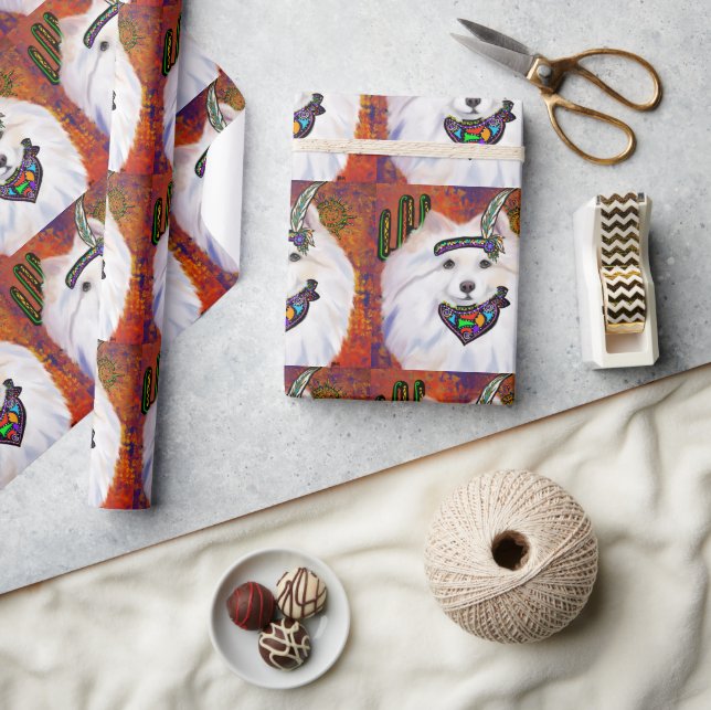 Amerikansk eskimo dog  presentpapper (Hantverk)