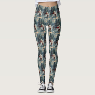 Amerikansk eskimo Dog Riding Motorcycle jul - jul Leggings