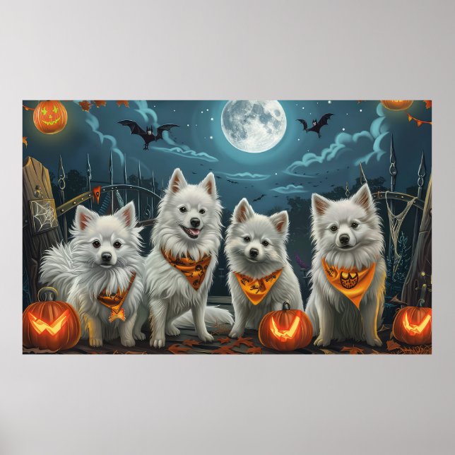Amerikansk Eskimo Halloween Kuslig  Poster (Framsidan)
