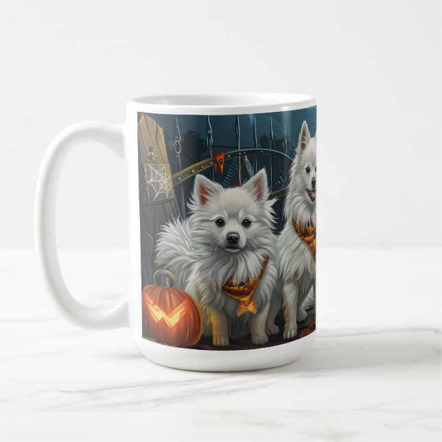 Amerikansk eskimo Halloween-taloky Kaffemugg (Vänster)