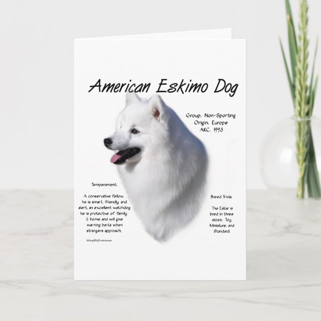 Amerikansk eskimo-historik; allt om Eskies Helgkort (Framsida)