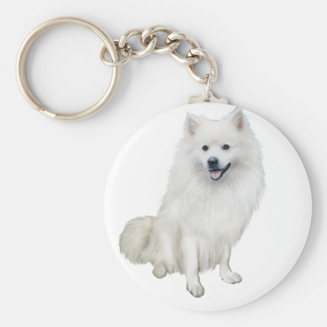 Amerikansk eskimo Hund (A) Nyckelring (Framsidan)