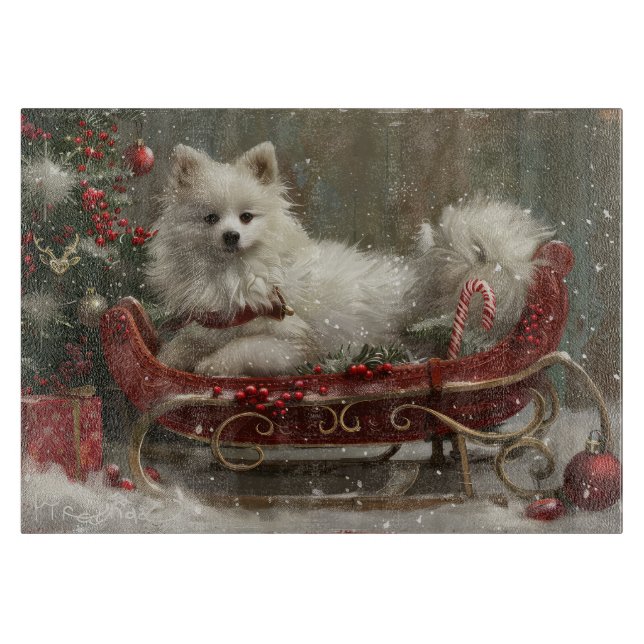 Amerikansk eskimo hund jul festlig (Framsidan)