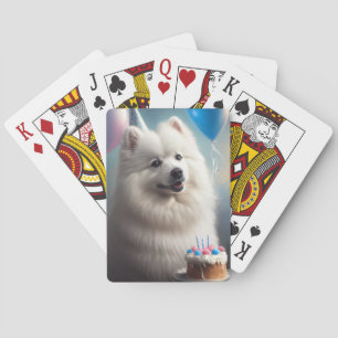 Amerikansk eskimo-hund med ballonger casinokort
