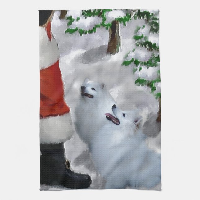 Amerikansk eskimo-jul kökshandduk (Vertikal)