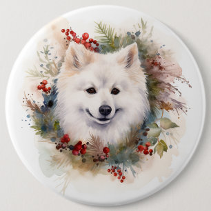 Amerikansk eskimo-julkransar Festive Valp Knapp