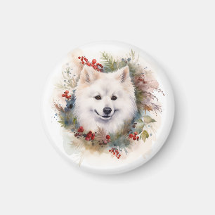 Amerikansk eskimo-julkransar Festive Valp Magnet