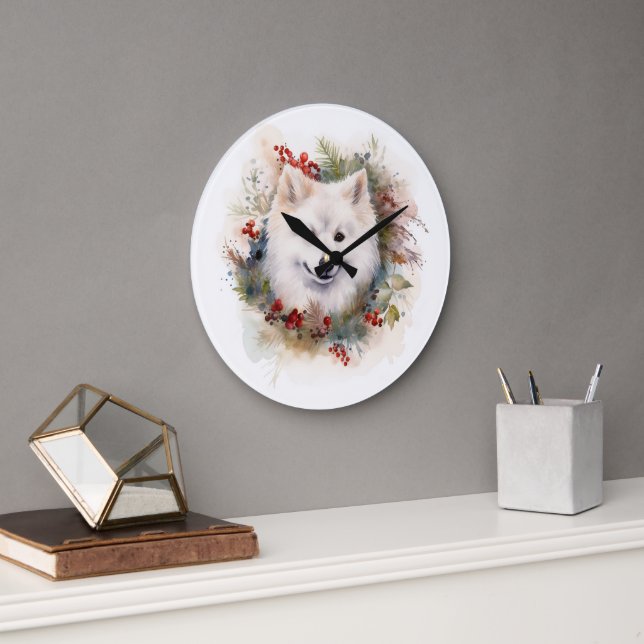 Amerikansk eskimo-julkransar Festive Valp Stor Klocka (Kontor)