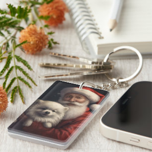 Amerikansk Eskimo med Tomte Jul
