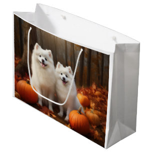 Amerikansk eskimo Puppy Autumn Delight Pumpkin