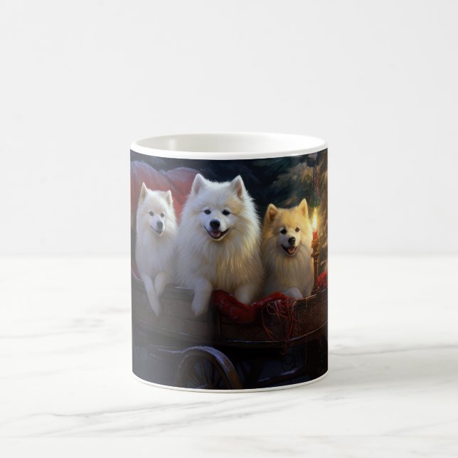 Amerikansk Eskimo Snöig släde juldekoration Kaffemugg (Center)
