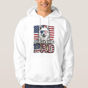 Amerikansk Eskimopappa Patriotisk Vintage Hund Hoodie