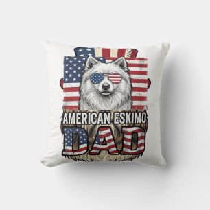 Amerikansk Eskimopappa Patriotisk Vintage Hund Kudde