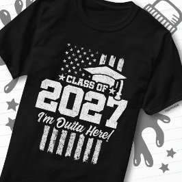Amerikansk examensflagga avgångsklass 2027 t shirt