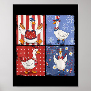 Amerikansk Fånig-goose 4:e juli Geese Girly Usa P Poster