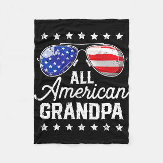 Amerikansk farfar 4 juli familjematchande fleecefilt