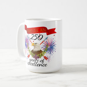 Amerikansk fet örn patriotisk årsdag USA Kaffemugg