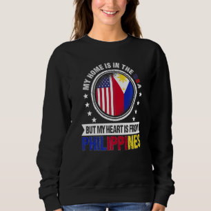 Amerikansk filippinsk flagga hjärta Filippinerna a T Shirt