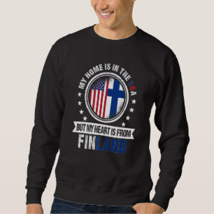 Amerikansk finsk Flagga Heart från Finland Lång Ärmad Tröja