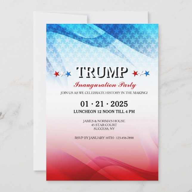 Amerikansk firande invitering till invigning inbjudningar (Framsida)