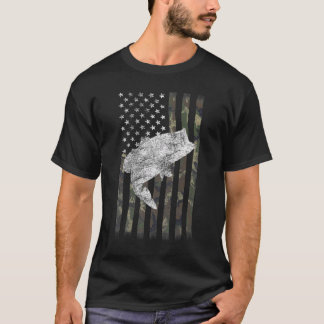 Amerikansk Fisk Fiske Patriotisk USA Flagga För Mä T Shirt