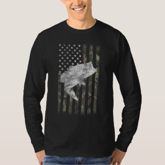 Amerikansk Fisk Fiske Patriotisk USA Flagga För Mä T Shirt