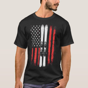 Amerikansk flagg Alpin skidåkning skidåkare _1 T Shirt